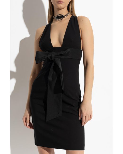 DSquared² Black Dress With Decorative Bow,
