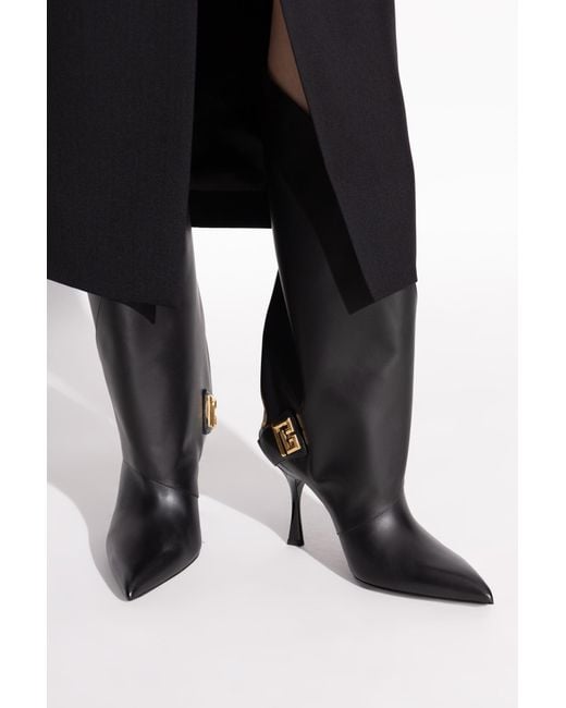 Balmain Black Twist Heeled Boots