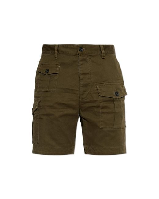 DSquared² Green Cargo Shorts for men