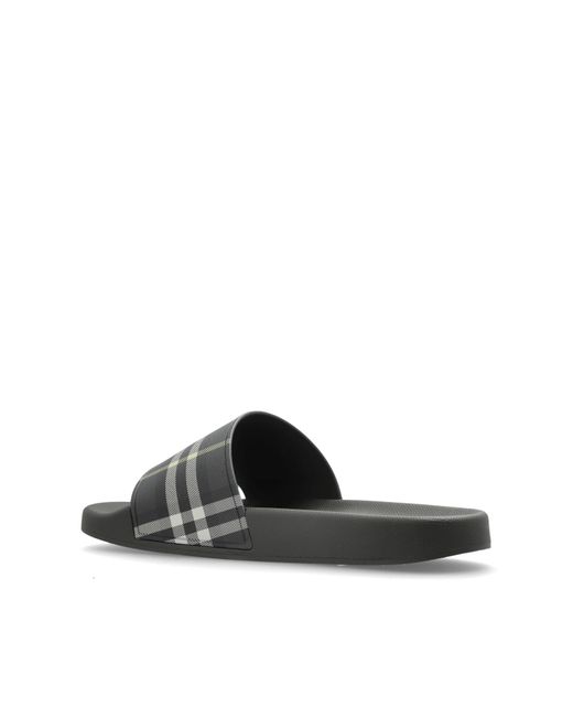 Burberry Gray Rubber Flip-Flops for men
