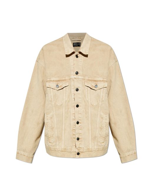 Balenciaga Natural Denim Jacket With 'Vintage' Effect for men