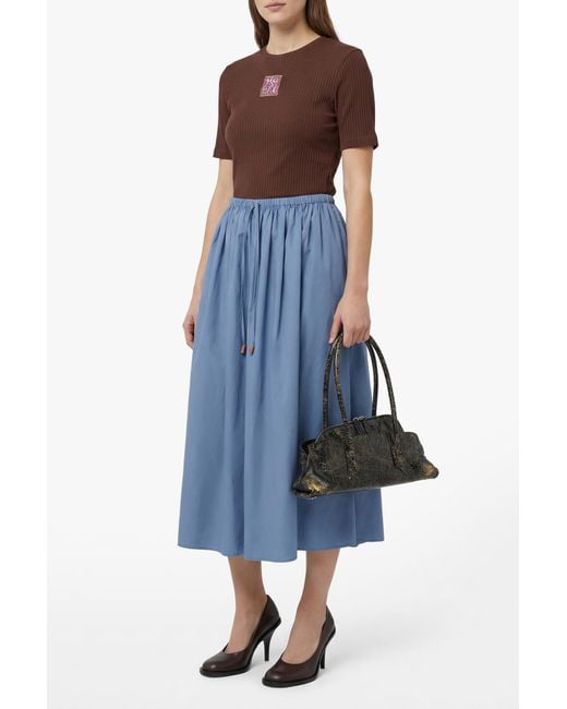 Marni Blue Flared Skirt With Pockets