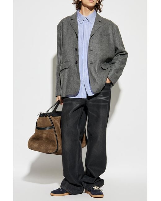 Rhude Blue Shirt With Striped Pattern for men