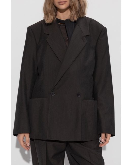 Lemaire Black Double-Breasted Blazer