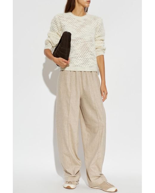 Fabiana Filippi White Sweater With Shimmering Sequins