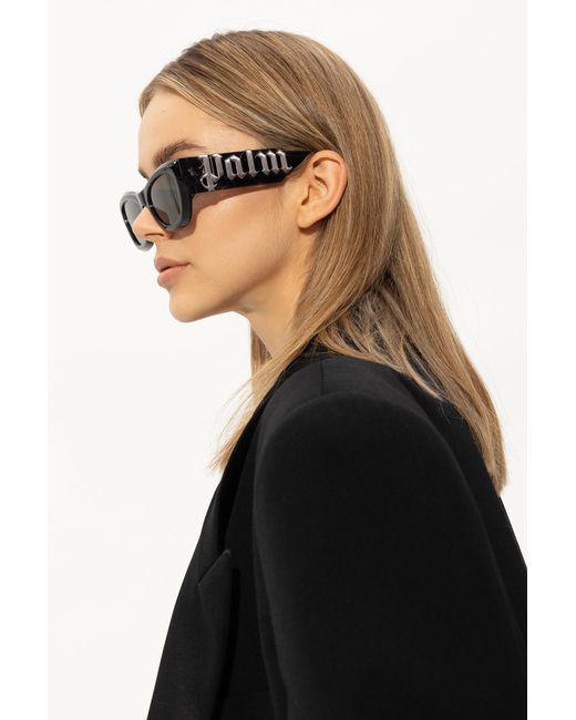 Palm Angels Black 'canby' Sunglasses