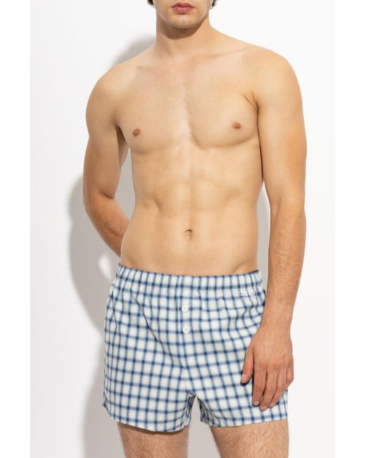 MM6 by Maison Margiela Blue Boxers With A Check Pattern for men