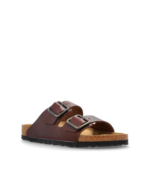 Birkenstock Brown Slides "Arizona Wire Buckle" for men