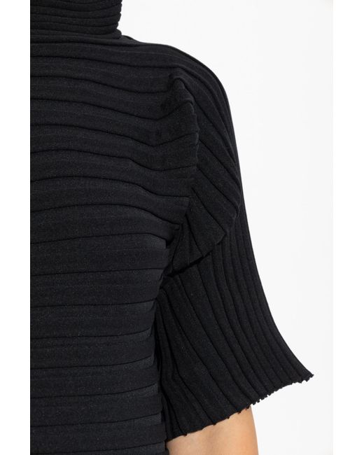 Pleats Please Issey Miyake Black Flared Top