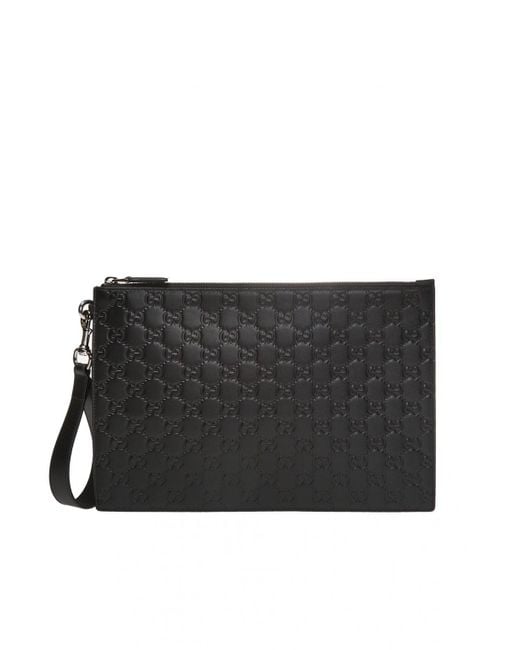 Gucci Black GG-embossed Clutch for men