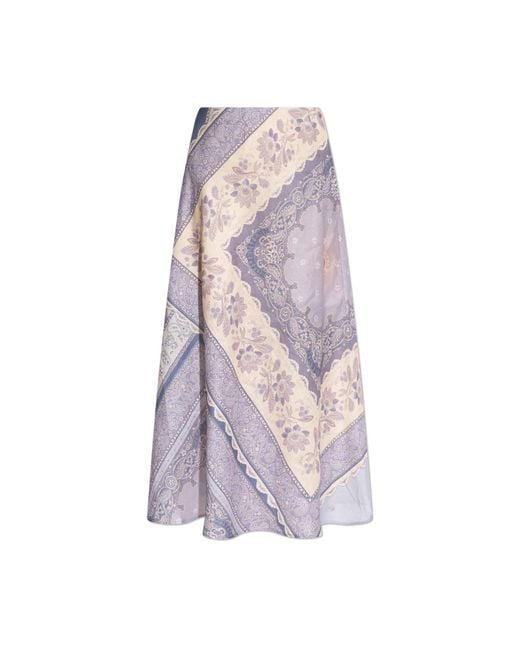 Zimmermann Purple Skirt With Print