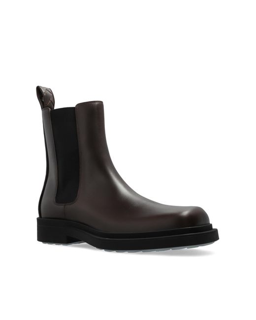 Bottega Veneta Black Leather Ankle Boots 'Ben' for men