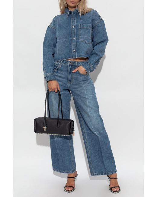 Alexander Wang Blue Denim Jacket With Pocket