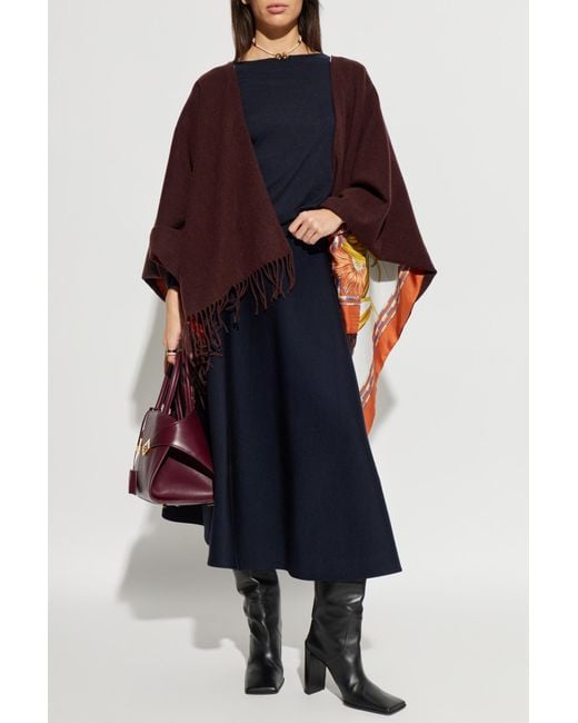 Ferragamo Red Reversible Poncho