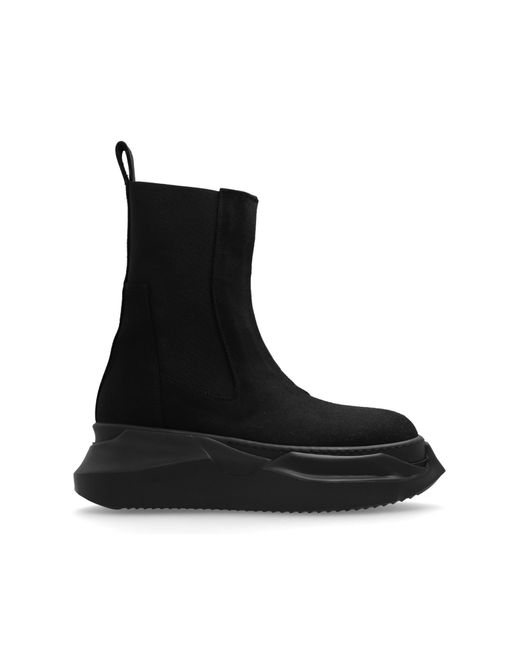 Rick Owens Black 'beatle Abstract' Chelsea Boots,