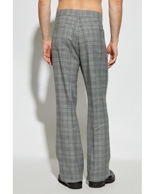 Amiri Gray Plaid Patterned Trousers for men