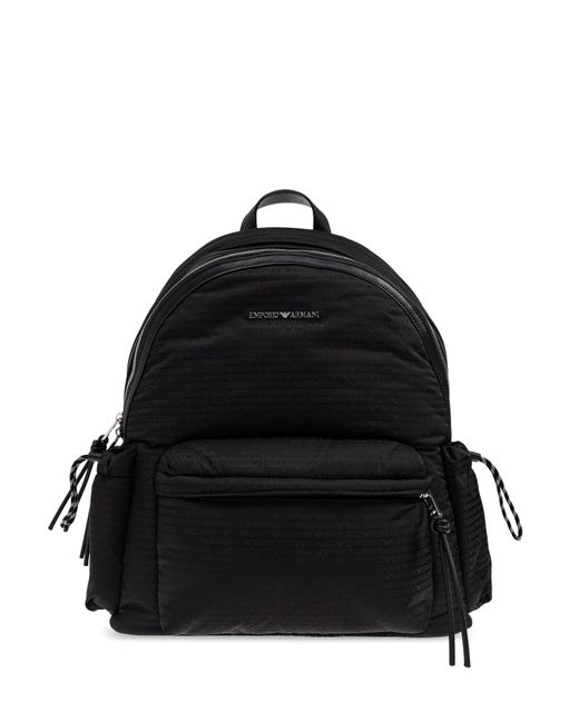 Emporio Armani Black Backpack With Logo for men