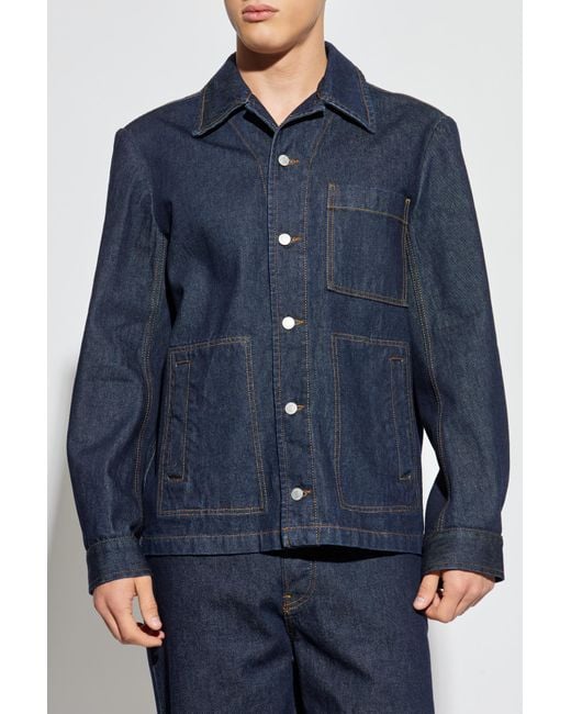 Dries Van Noten Blue Denim Jacket 'Vorman' for men