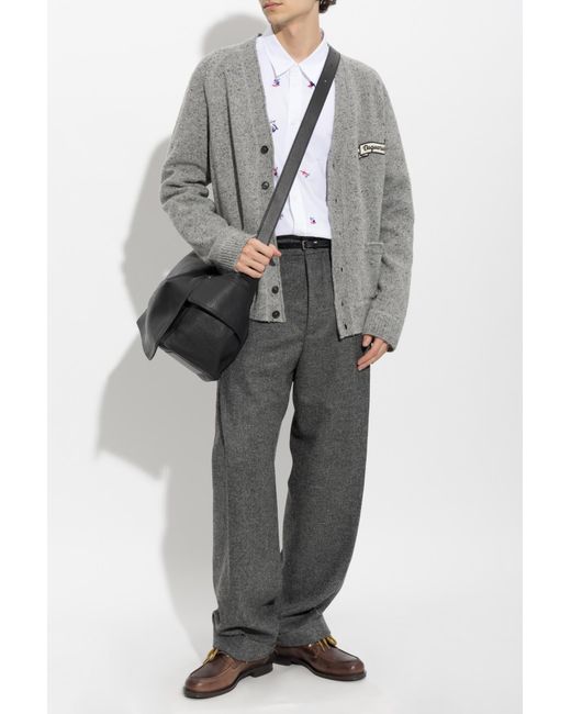 DSquared² Gray Wool Cardigan for men