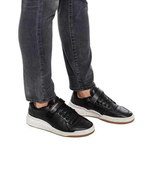 Saint Laurent Black 'sl24' Used-look Sneakers for men