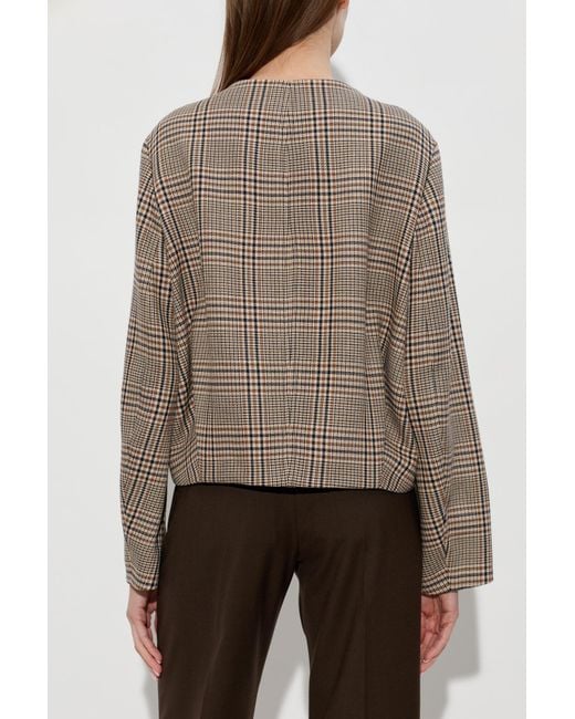 Paul Smith Brown Blazer With A Check Pattern