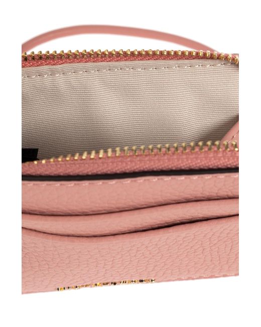 MICHAEL Michael Kors Pink Leather Card Holder With Logo