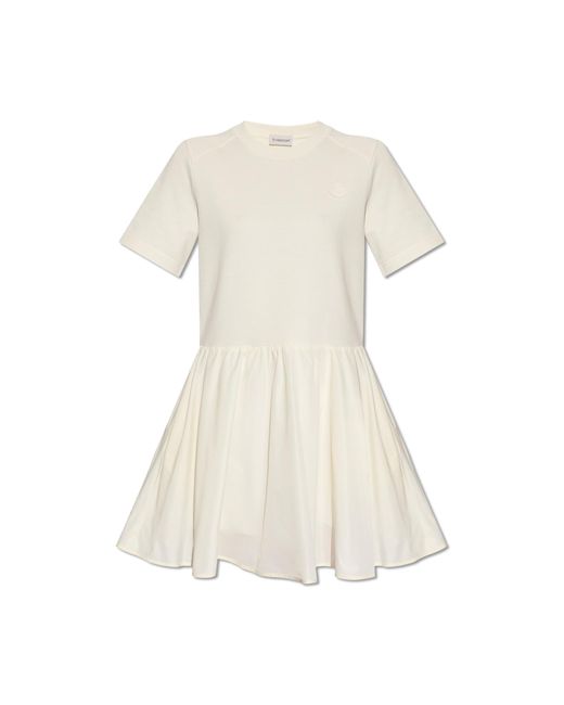 Moncler Natural Short-Sleeved Dress