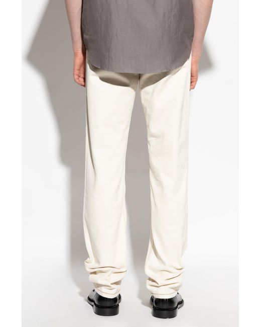 AMI White Trousers With Logo for men