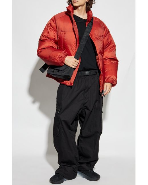 Y-3 Red Down Jacket With A Pattern for men