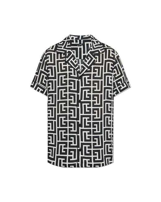 Balmain Black Short-Sleeve Shirt for men