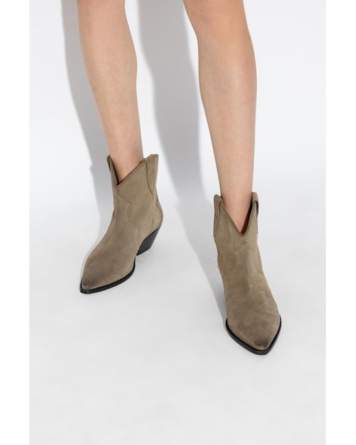Isabel Marant Brown 'Dewina' Heeled Ankle Boots