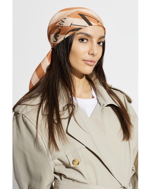 Emporio Armani Brown Silk Scarf