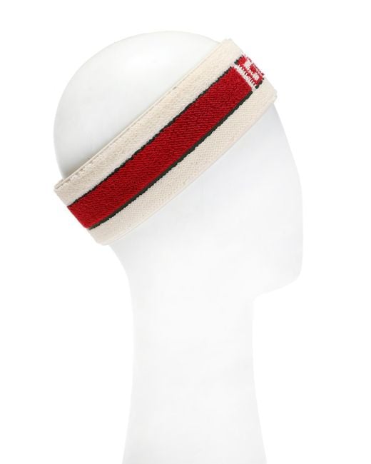 Gucci Elastic Stripe Headband in White | Lyst