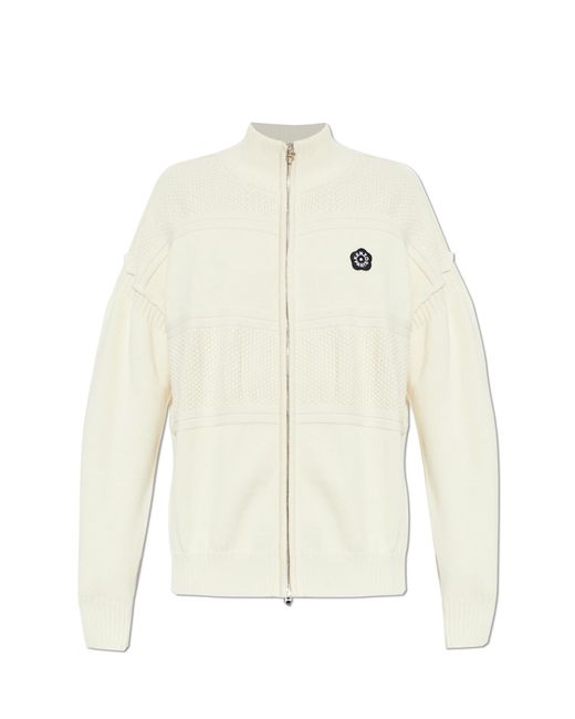 KENZO White Cardigan With Patch for men