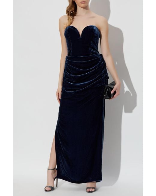 ROTATE BIRGER CHRISTENSEN Blue Velvet Dress