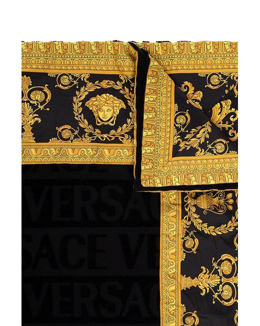 Versace Black Patterned Towel