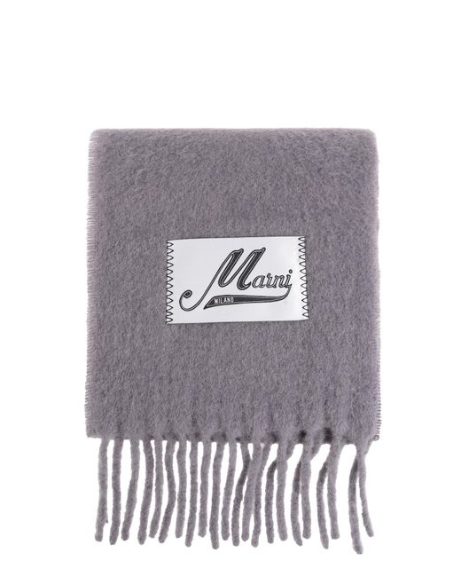 Marni Gray Scarf With Fringes