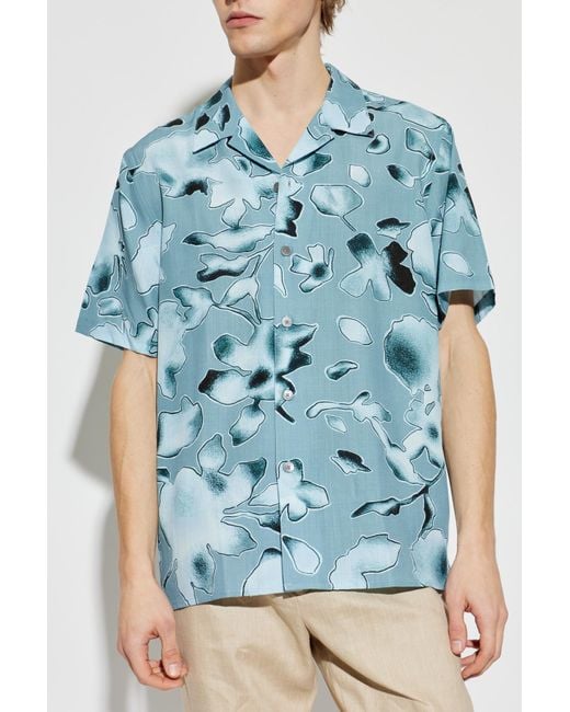 Paul Smith Blue Shirt With A Pattern for men