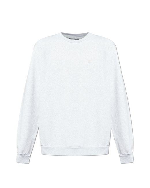 Acne White Cotton Sweatshirt