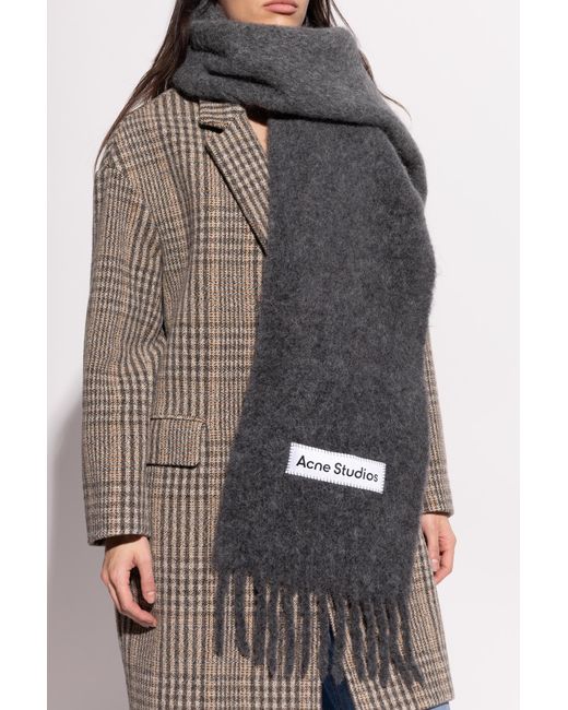 Acne Black Scarf With Logo