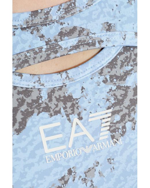 EA7 Blue Short Training Top With Straps