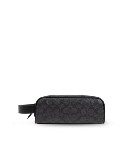 COACH Black Cosmetic Bag With Logo for men