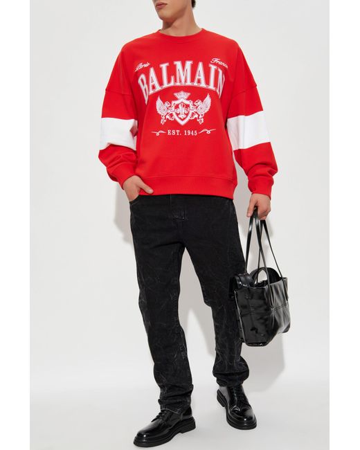 Balmain Men's Sweatshirt With Embroidered Logo