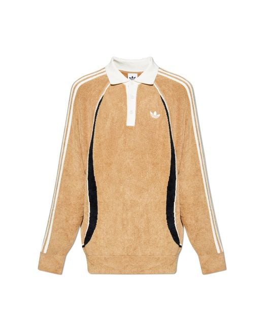 Adidas Originals Natural Polo With Embroidered Logo for men