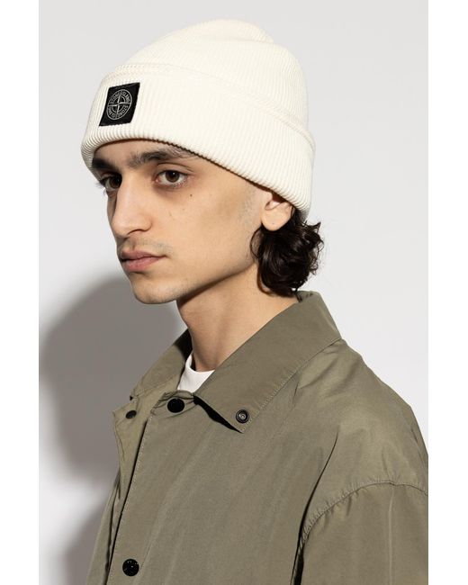 Stone Island Natural Cap With Logo Patch for men