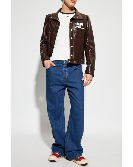 Courreges Blue Jacket With Logo for men