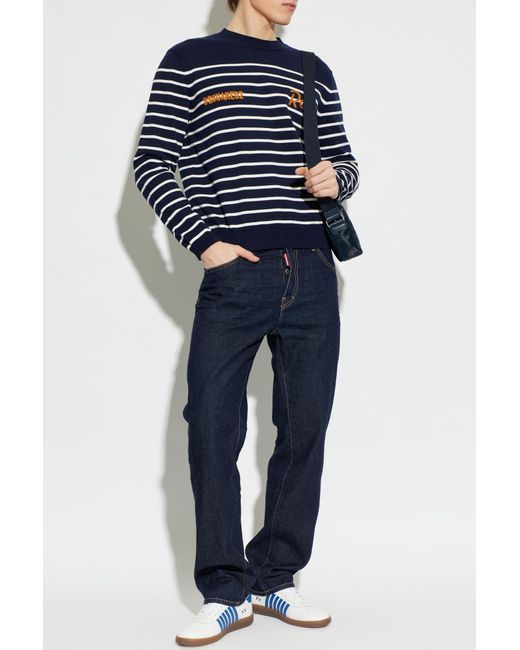 DSquared² Blue Sweater With Logo for men
