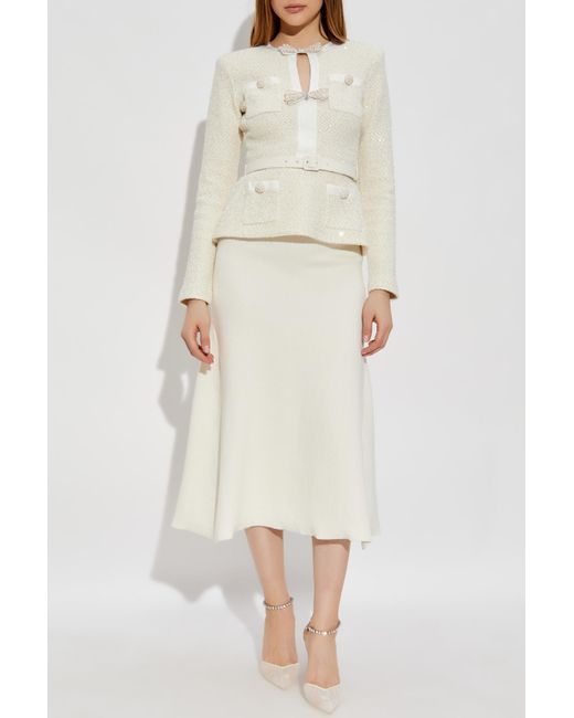 Self-Portrait White Dress With Shimmering Appliqués