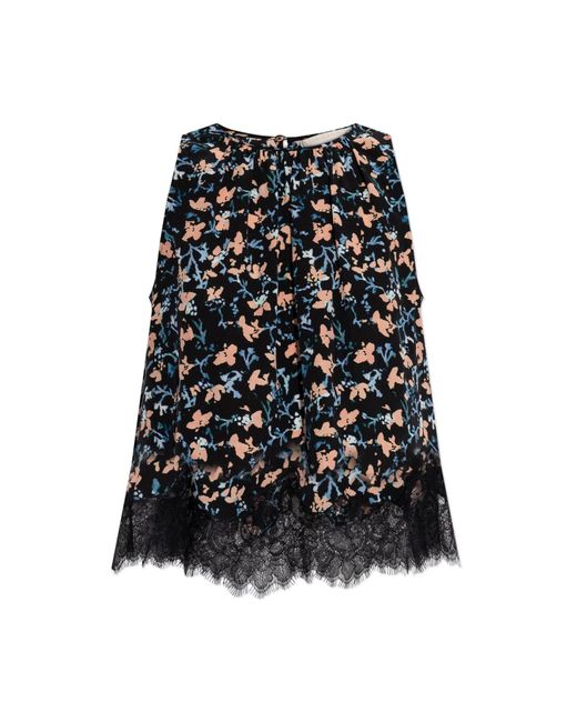 Ulla Johnson Black Silk Top "Sierra"
