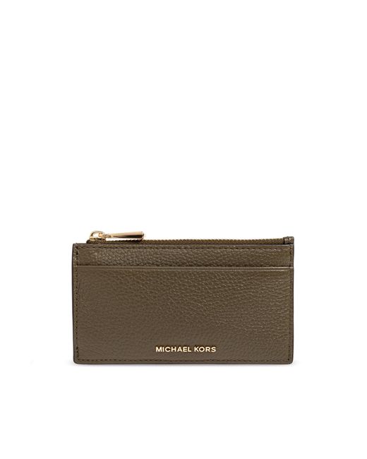 MICHAEL Michael Kors Brown Leather Cardholder With Logo